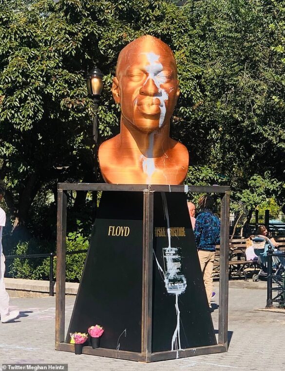 La statue de Georges Floyd vandalisée